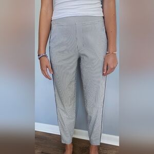 Athleta Gray and White Pinstripe Pants